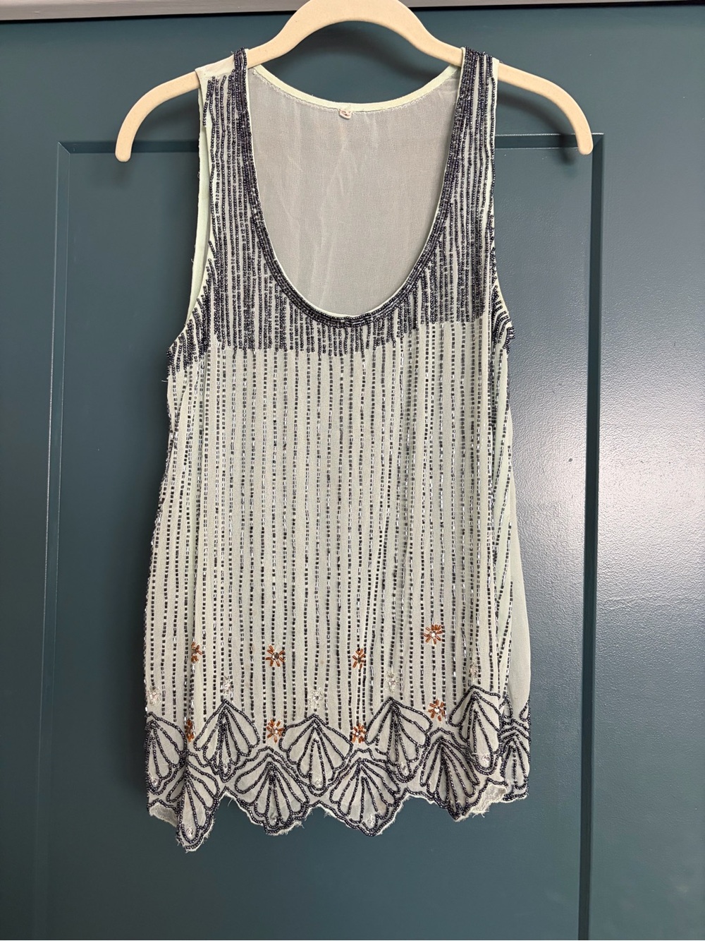 Willow & Clay Sheer Art Deco Beaded Camisole